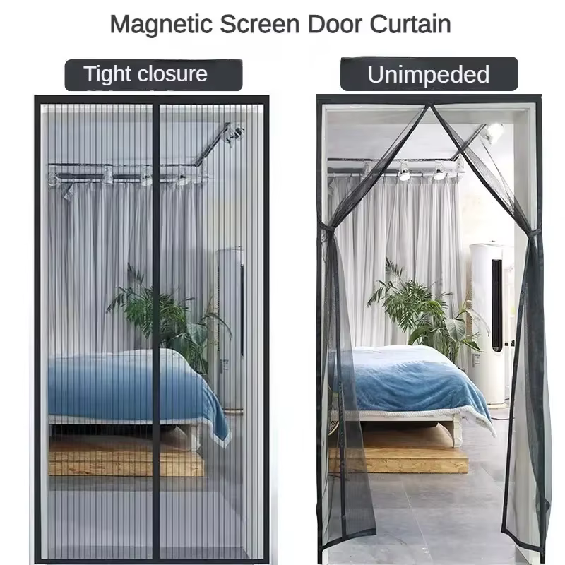 Rideau anti-moustiques de fenêtre, écran de fenêtre en gaze, serrure de porte automatique, rideau de Ventilation domestique, couverture en maille magnétique