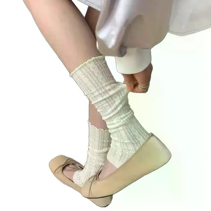 Leggings en dentelle Style Ballet, chauffe-jambes en maille pour femmes et filles, chaussettes Lolita Kawaii, manchettes de bottes, chaussettes fines d'été, couverture de manches tricotées
