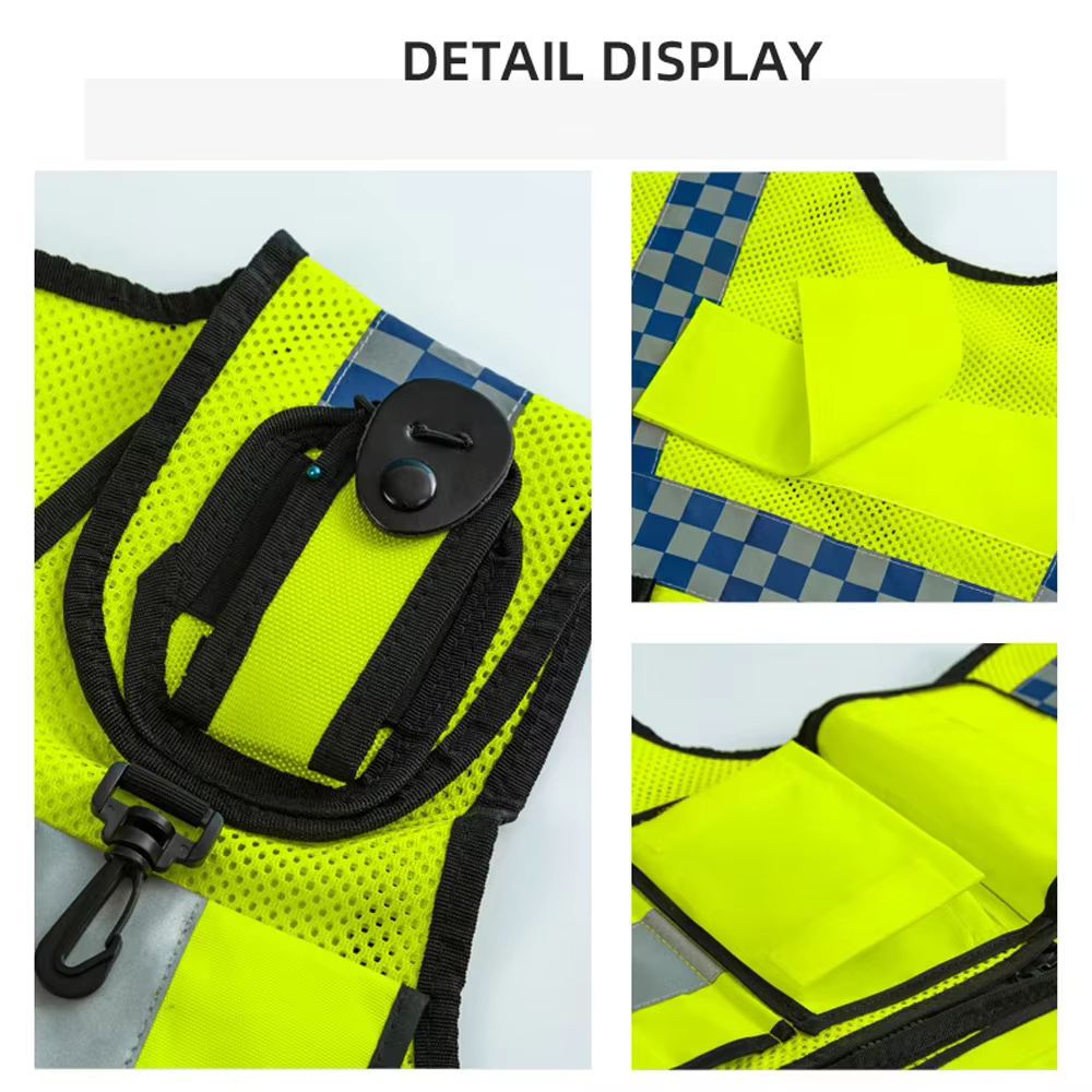Gilet de sécurité respirant en maille, gilet haute visibilité, gilet à poches multiples collé, vêtements de travail de sécurité réglables pour hommes, Logo personnalisé 