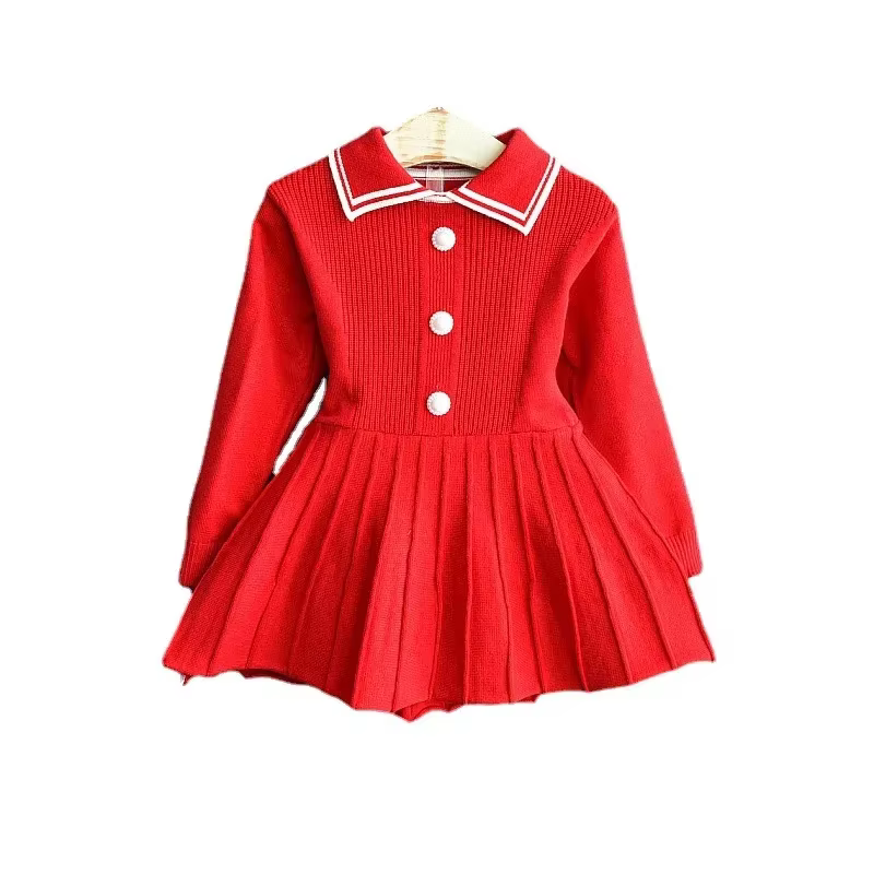 Robe pull pour bébé fille, vêtements pour tout-petits, tenues chaudes, pulls pour enfants, automne et hiver, 2-6 ans