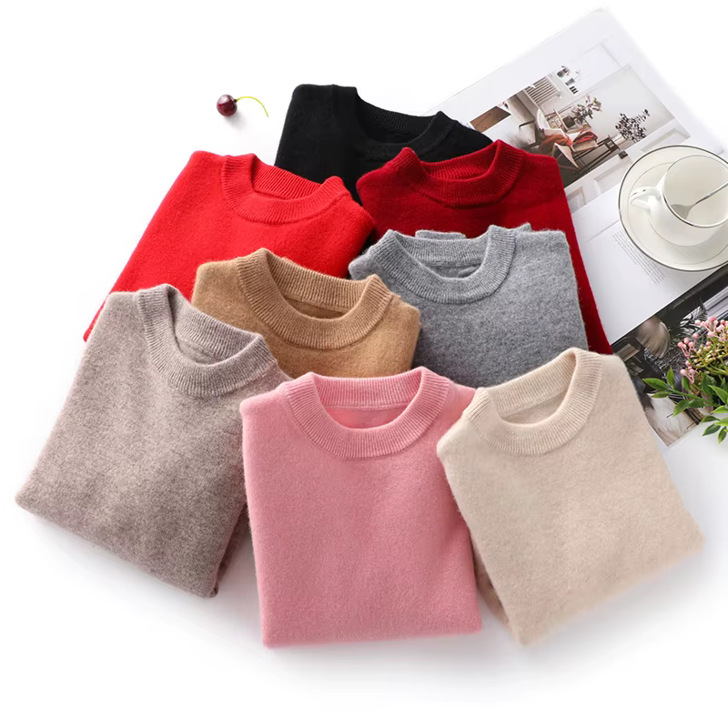 Pull en laine mérinos 100% pour enfants, pull épais et chaud en cachemire à manches longues et col rond, pour garçons et filles, automne et hiver