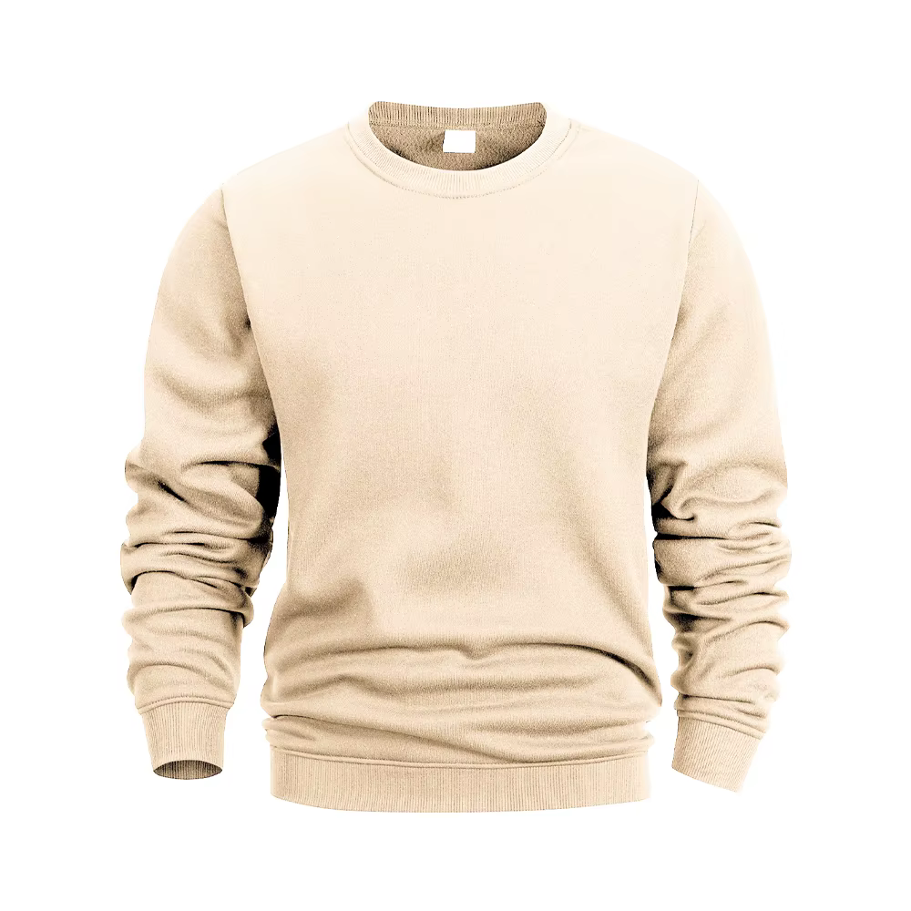 Sweat-shirt à col rond pour hommes, couleur unie, pull décontracté, à la mode, chaud, ample, vêtements de sport de rue, printemps automne
