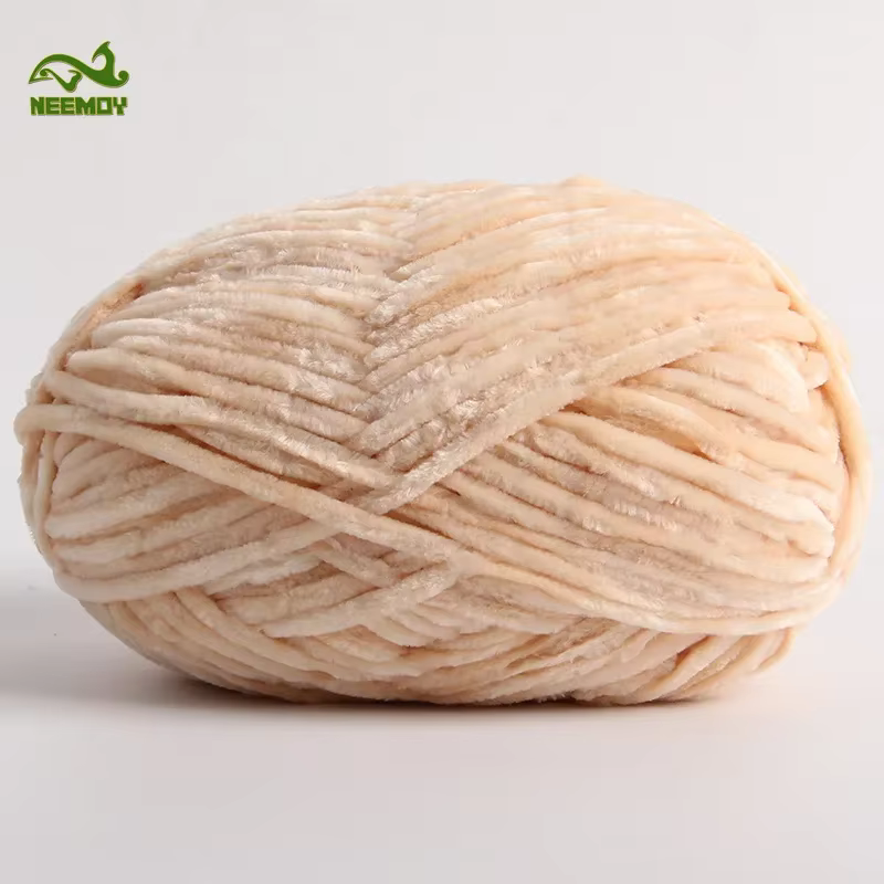 100 g/ensemble Chenille velours fil tricoté laine moyen épais chaud peau amicale