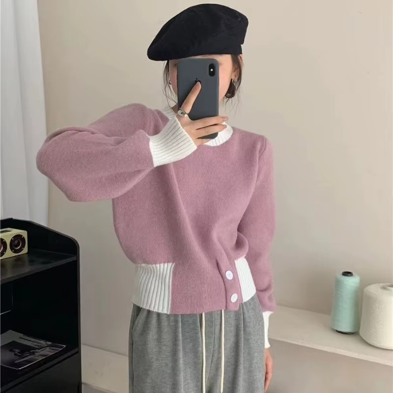 Pull en tricot polyester ample pour femmes automne hiver élégance décontractée confort style moderne ocassions spéciales