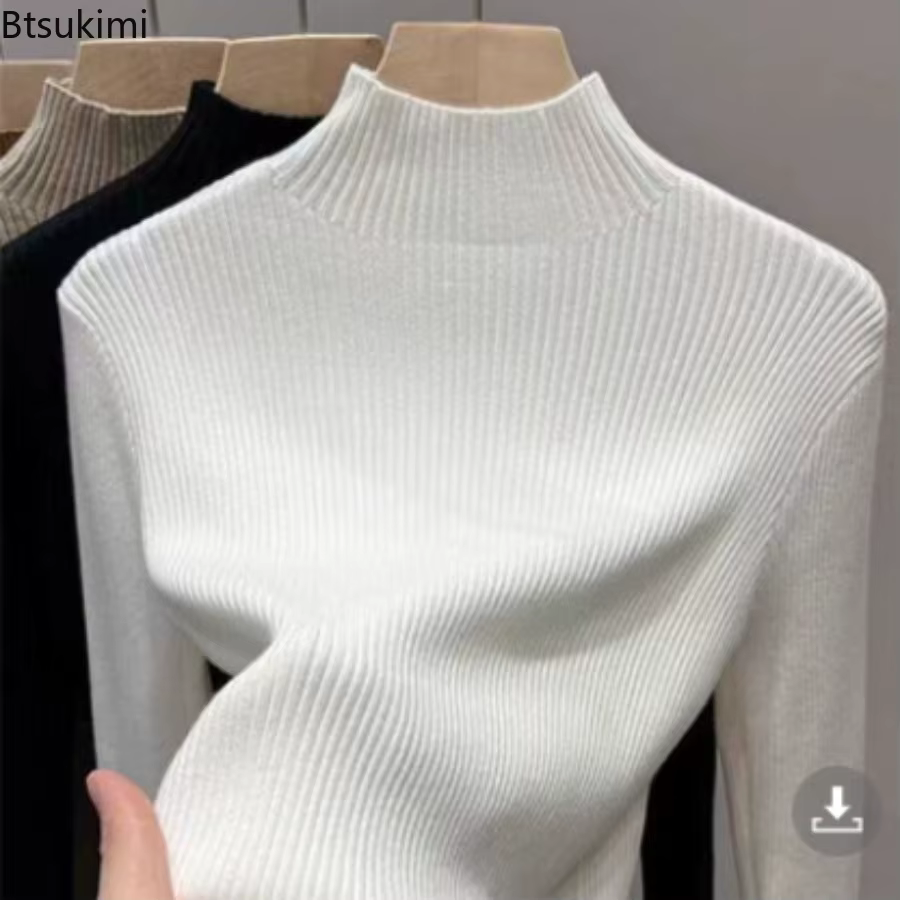 2026 col roulé hiver pull femmes élégant épaissir velours doublé chaud Sueter tricoté