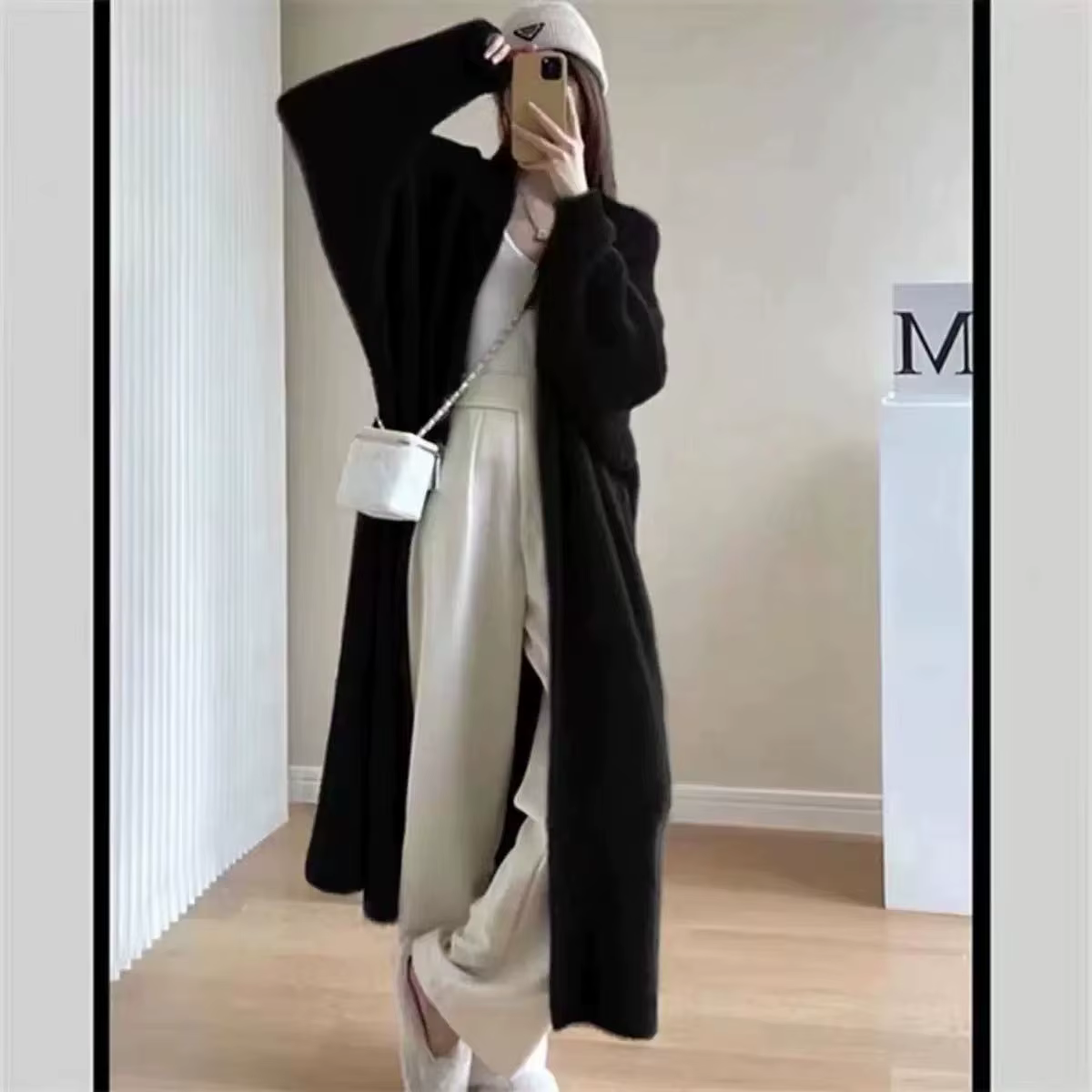 Cardigan long uni style décontracté pour femme