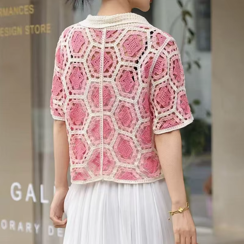 Gilet en crochet Granny Square pour femme
