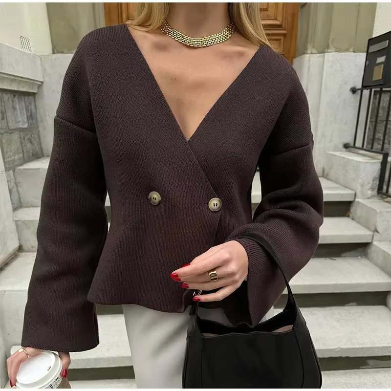 Pull tricoté pour femmes d'automne avec Style élégant