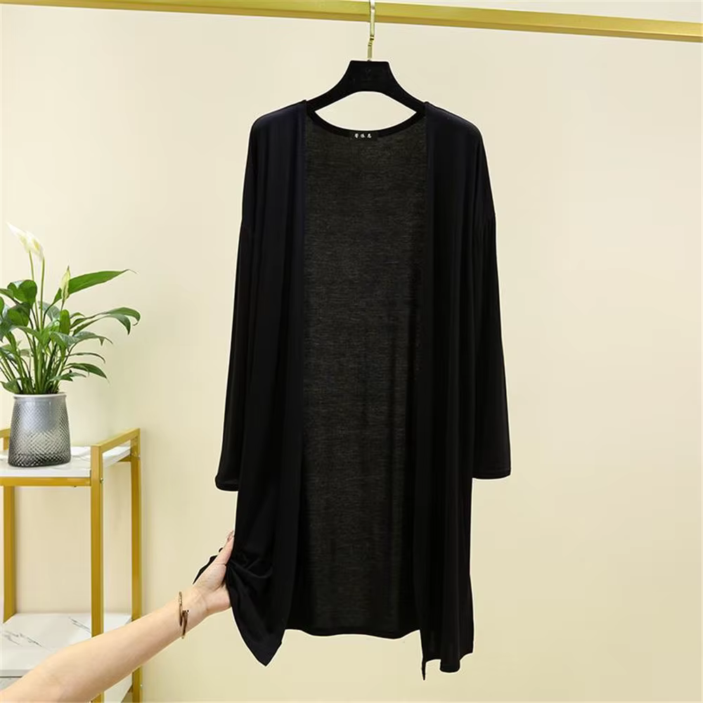 Cardigan mi-long en modal pour femme