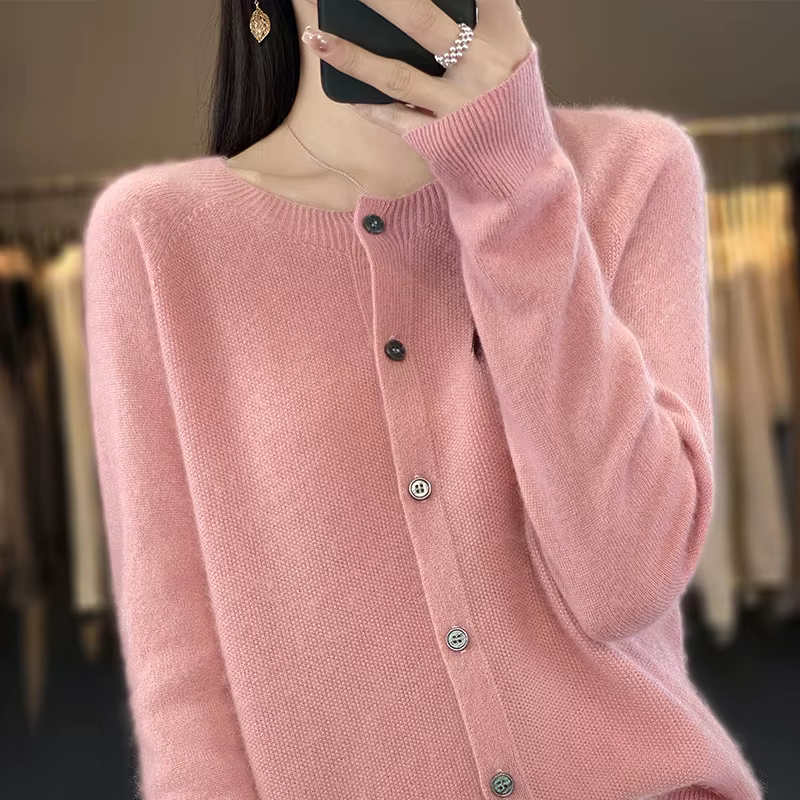 Cardigan en laine pure 100% pour femme