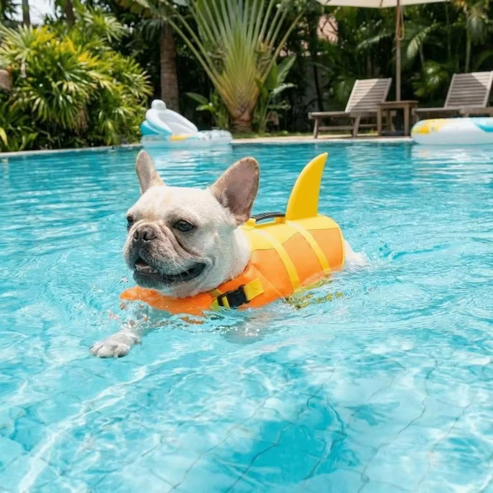 Gilet de sauvetage pour chien en forme de requin, respirant, imperméable, résistant aux déchirures, gilet de natation pour chiot, gilet de sécurité pour piscine