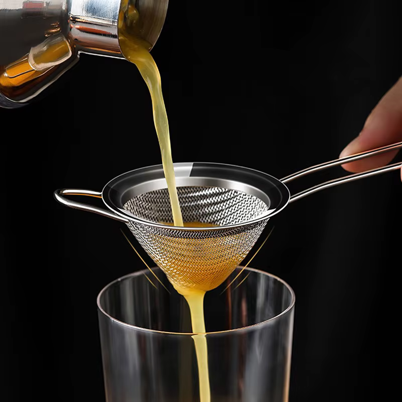 Filtre à mailles coniques en acier inoxydable, robuste, Durable, résistant à la Corrosion, à mailles fines, pour Bar, thé, Cocktail, pâte, marches de café, 1 pièces