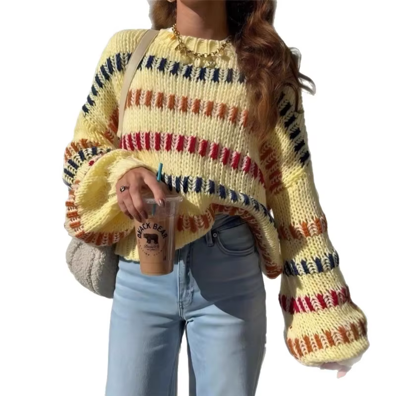 Pull ample à manches chauve-souris pour femme