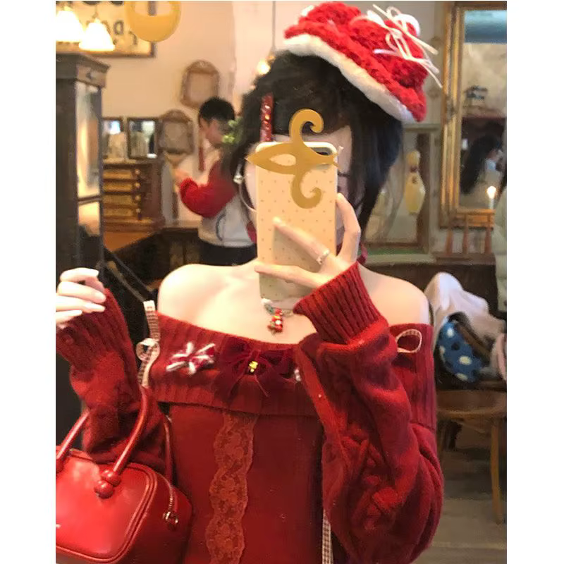 Pull tricoté de noël pour femme