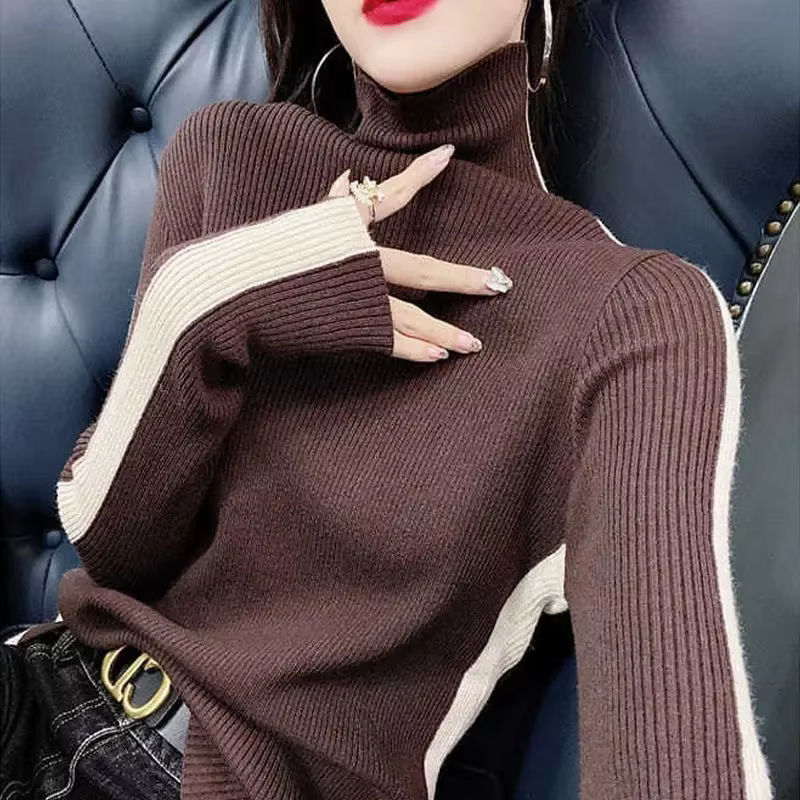 Pull en tricot à manches longues pour femme