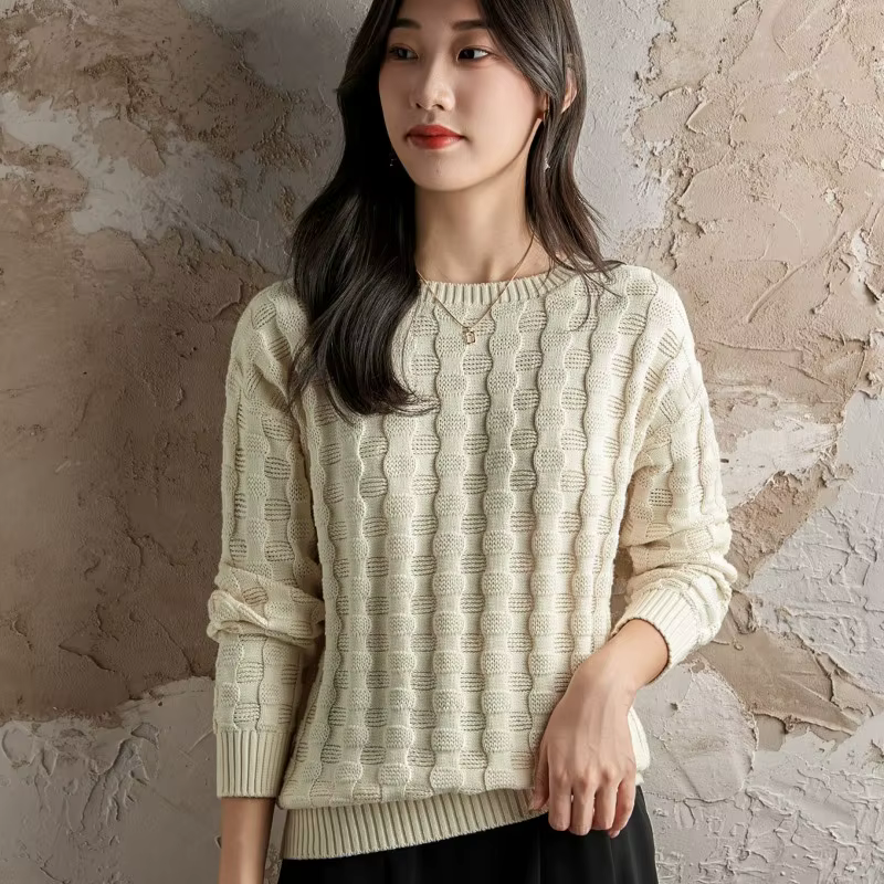 Pull tricoté en coton pour femmes