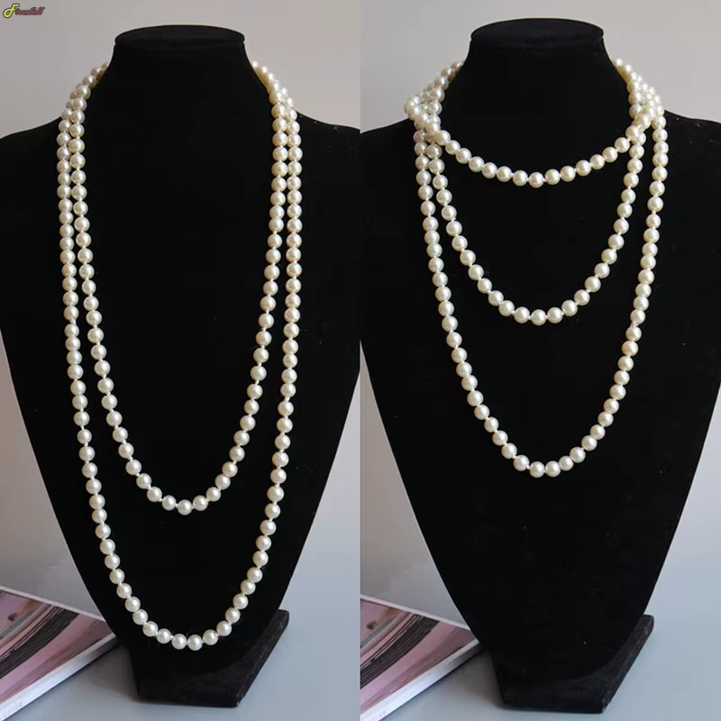 Collier de perles pour femme, long pull, bijoux, accessoires de robe, cadeau pour fille, mère, nouveau