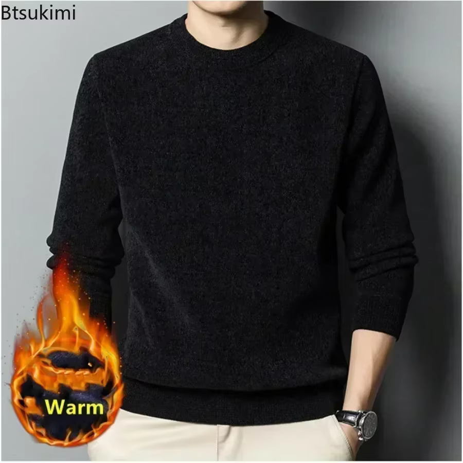 2026 hommes épais chaud Chenille cachemire pull haut automne hiver doux