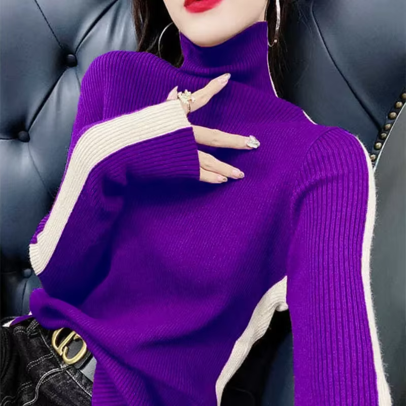 Pull en tricot à manches longues pour femme