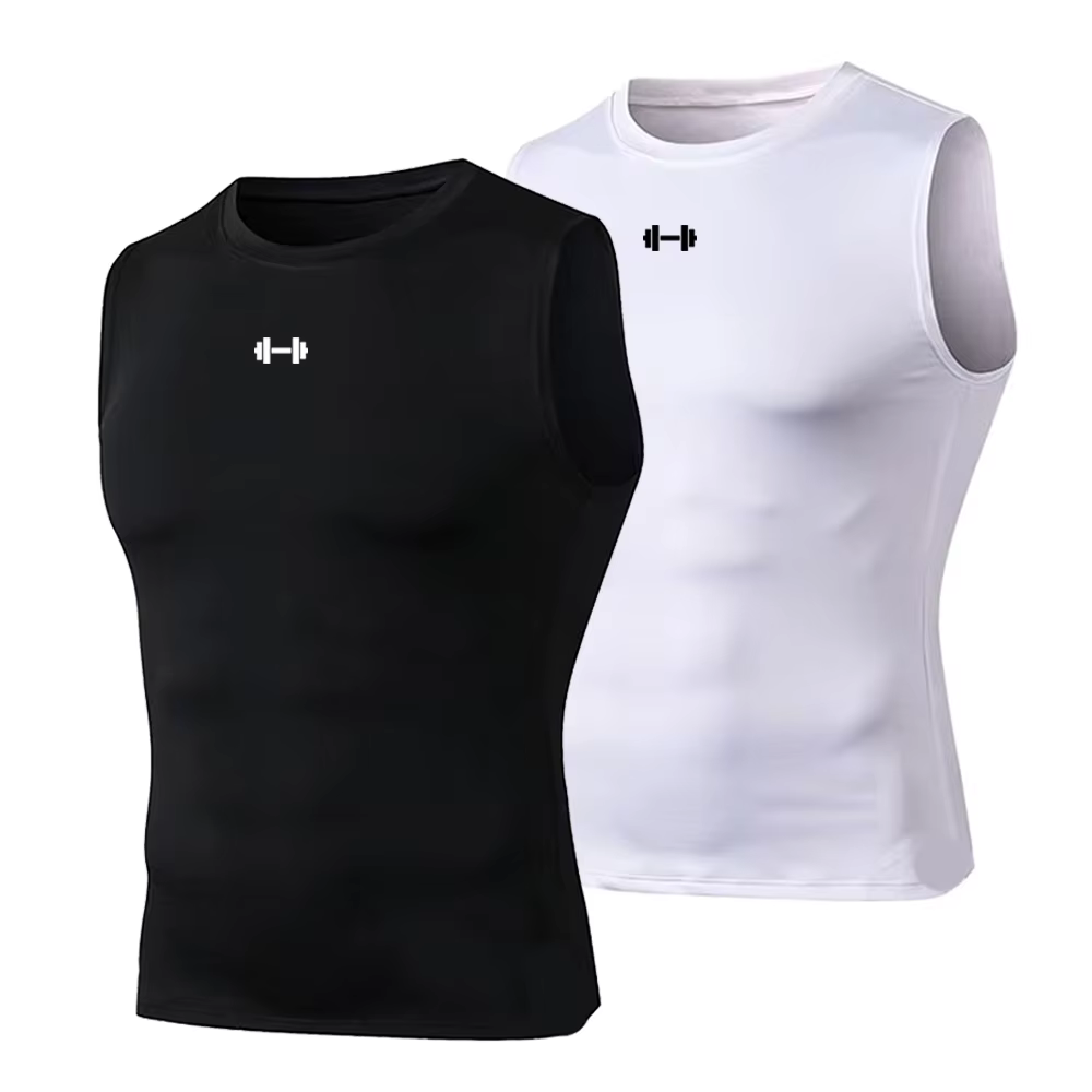 Gilet de course pour hommes, chemise d'été sans manches, gilet de compression élastique, haut pour hommes, gilet de fitness, gilet de sport d'entraînement
