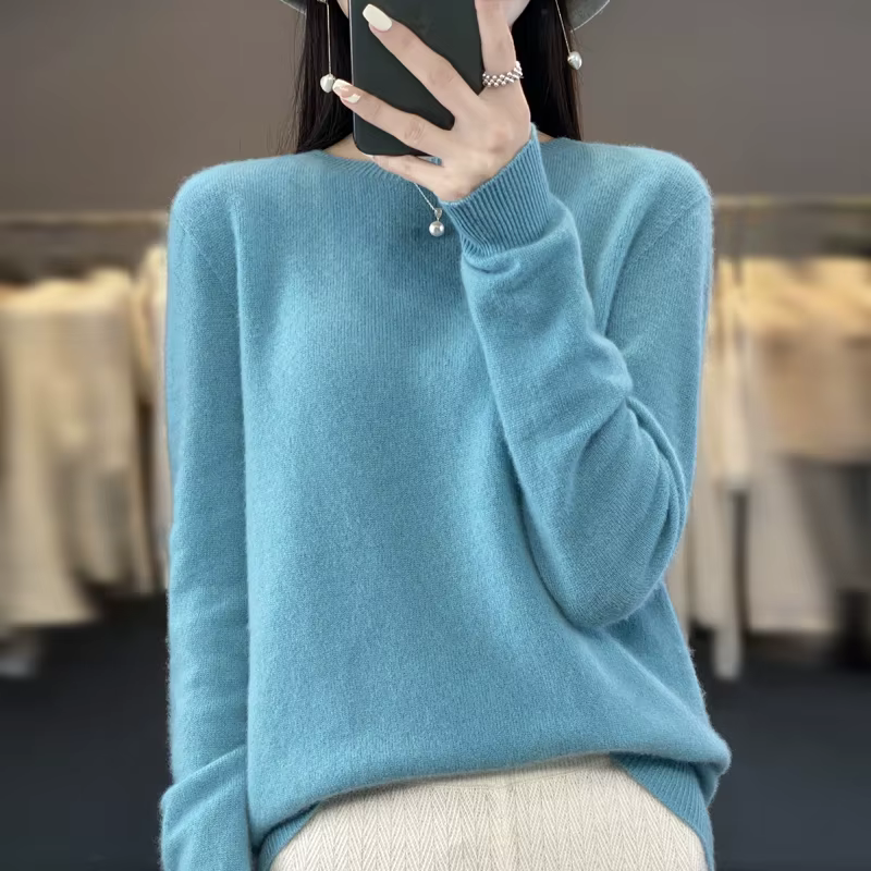 Pull en cachemire à col rond pour femme