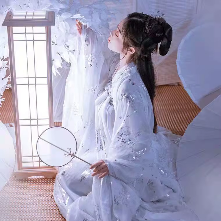 Cardigan Hanfu en mousseline de soie pour femme