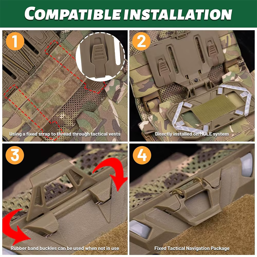 Support de téléphone pour gilet tactique, plaque de téléphone portable pliable, support Molle pour écran 4.7 à 6.7 pouces