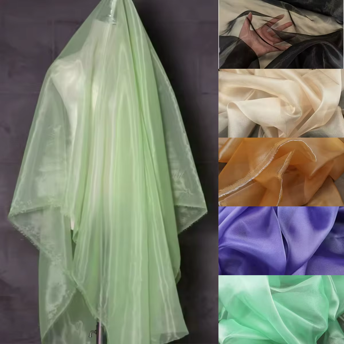 Robe en tissu Organza transparent mat vert sauge, chemisiers, robes de mariée, robes formelles, décorations d'événements, matériel de couture DIY