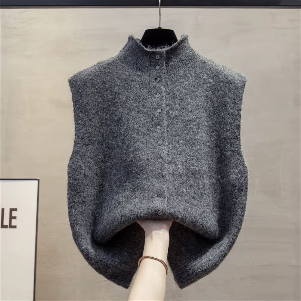 Vêtements pour femmes 2026 automne nouvelle mode sans manches col rond pull