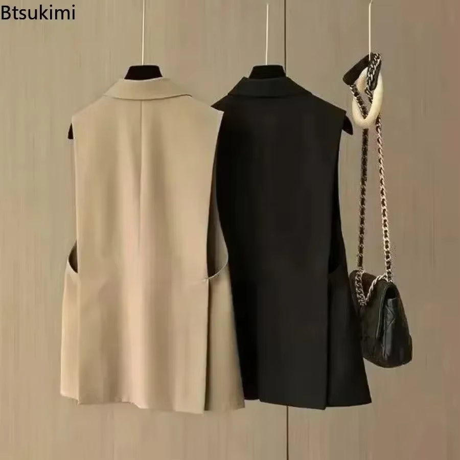 Gilets longs élégants sans manches pour femmes