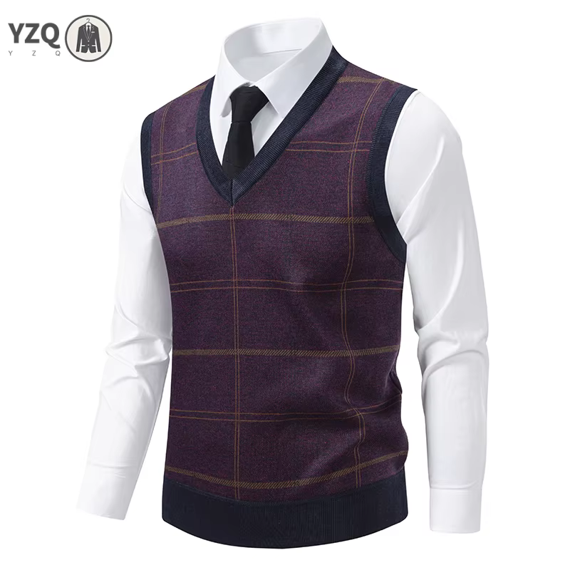 Pull tricoté à col en v pour hommes, chaud, automne hiver, grille de diamant, fleur torsadée, décontracté, mode, haut polyvalent en tricot