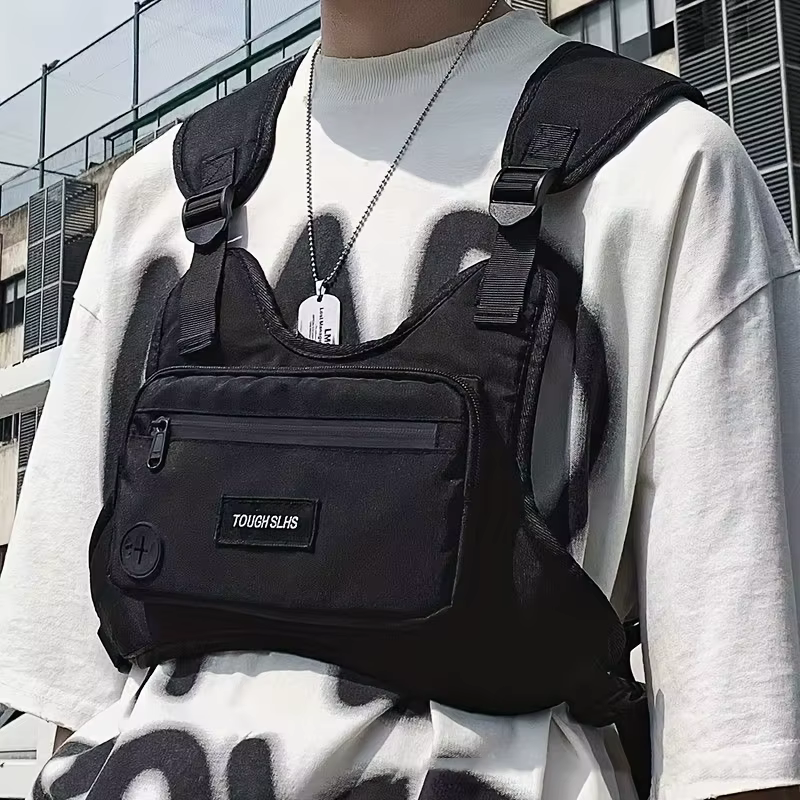 Sac de poitrine sac de taille Hip Hop Streetwear grande capacité Sports Casual tactique gilet sacs pour hommes