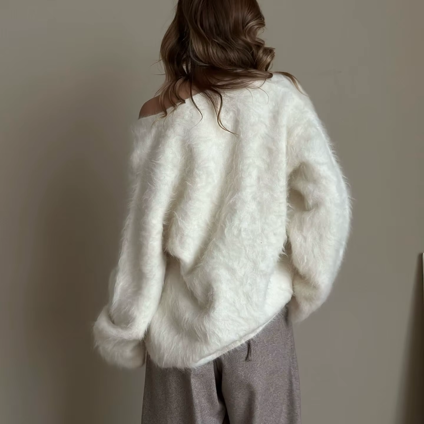 Cardigan à col 2025V, pull tricoté hippocampe multi-boutons pour femme
