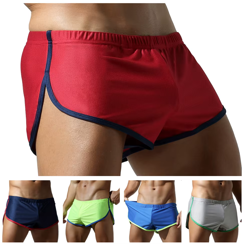 Short en maille extrême pour hommes avec grandes côtés fendus