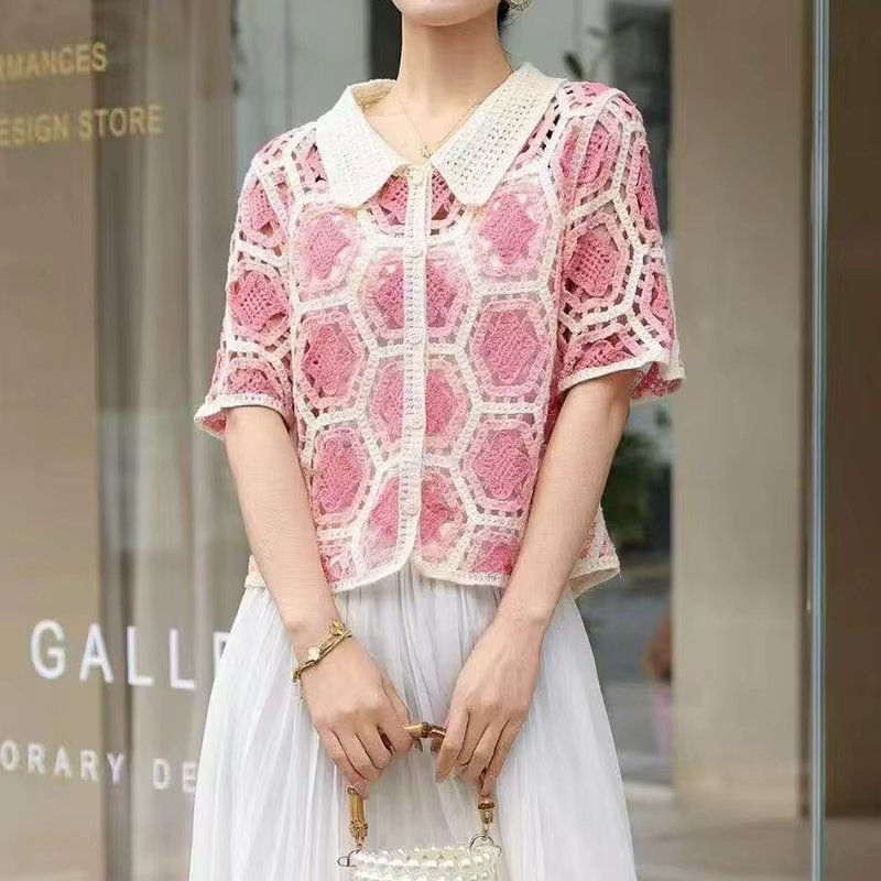 Gilet en crochet Granny Square pour femme
