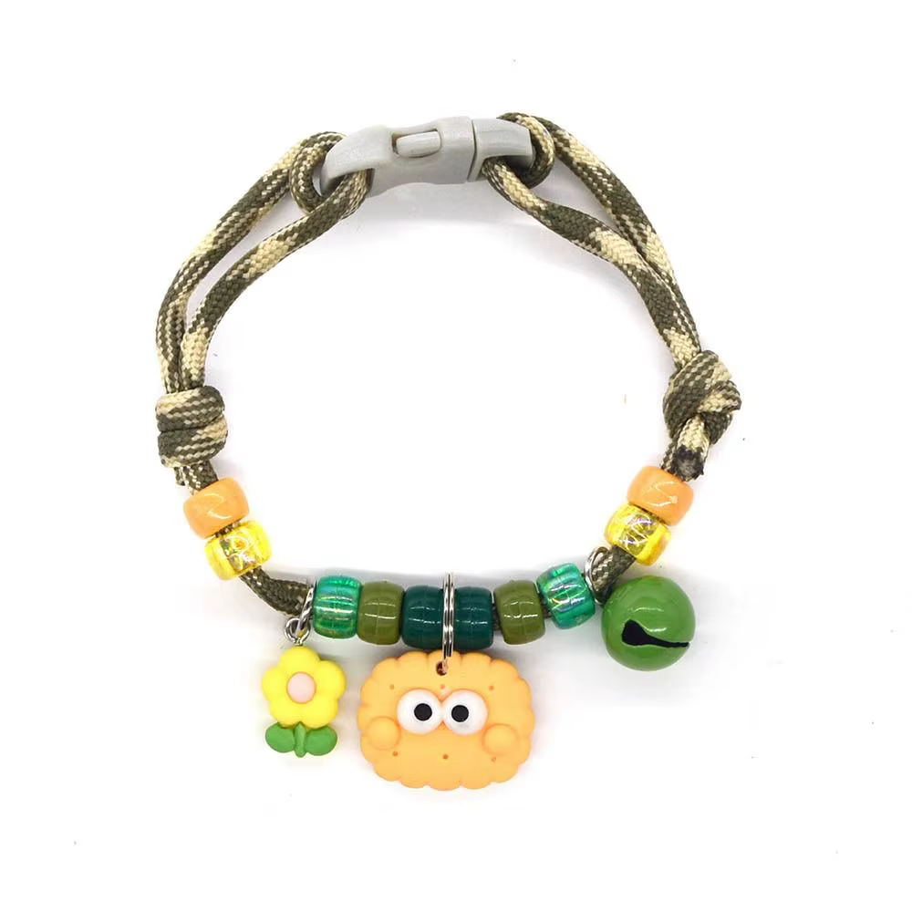 Mode coloré animal de compagnie avec cloches réglable chat cou chaîne tressé animaux de compagnie cou anneaux chat