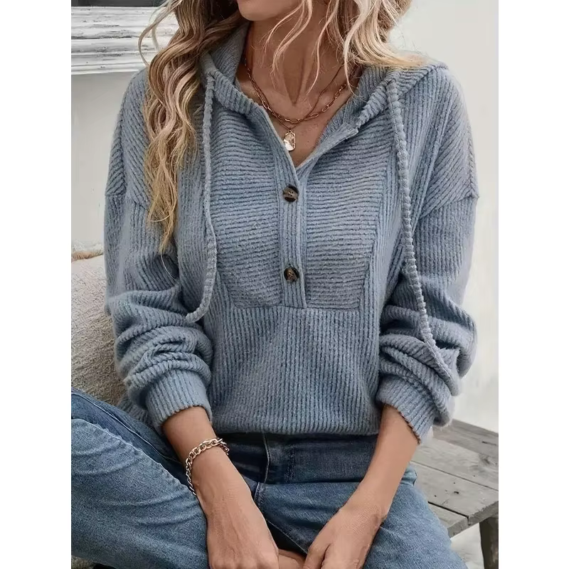 Pull à capuche et manches longues pour femme, haut décontracté, printemps 2026