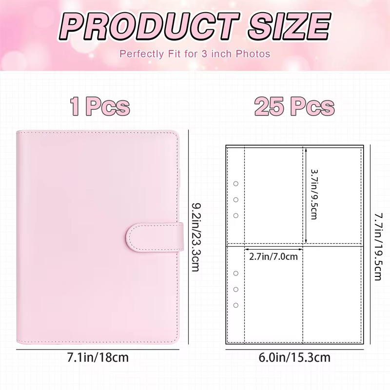 25 pièces Page (4 grilles) carte Photo A5-Binder Kpop Albums photos cartes idole feuilles mobiles recueillir livre classeur porte-carte Photo