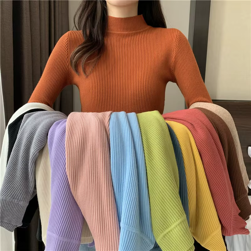 Pull basique en maille côtelée pour femme zjaiss 2026