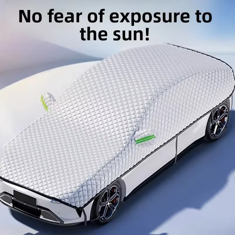Housse de protection universelle en coton pour voiture, anti-grêle, imperméable, anti-soleil et anti-UV, adaptée à diverses conditions météorologiques difficiles