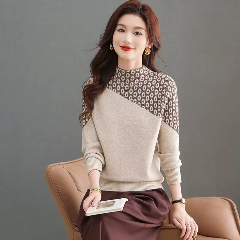 Pull mode coréenne basique tricoté hauts femmes