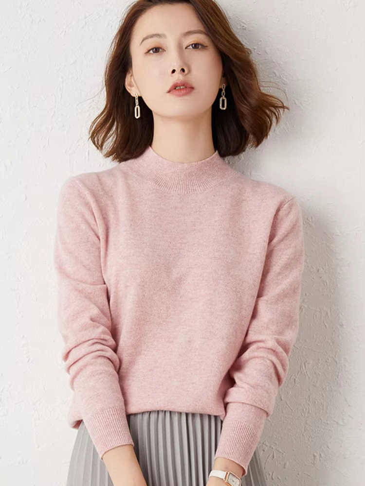 Nouveau Pull Tricoté à Manches Longues Col Roulé Slim pour Femme Automne Hiver 2026