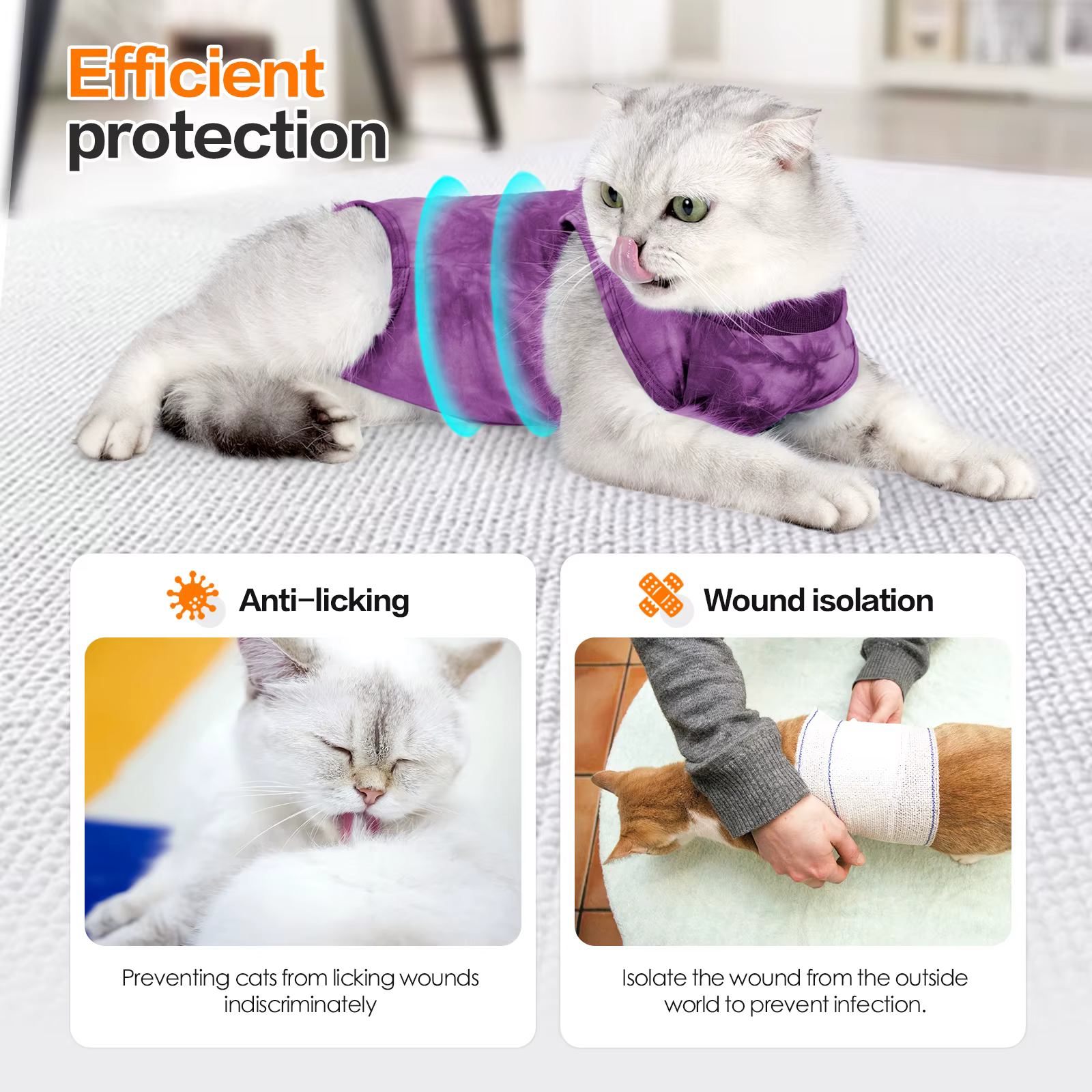 Glaçage de stérilisation pour chats de petite et moyenne taille, proporanti-léchage, soins de récupération, tenues trempées pour chiots et chatons, fournitures pour chats