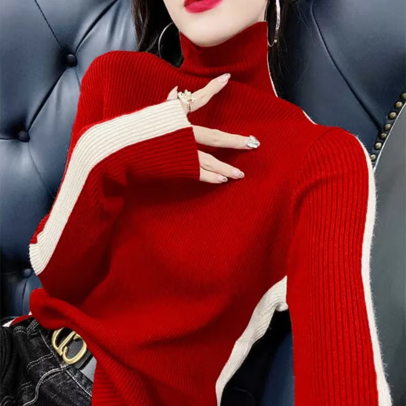 Pull en tricot à manches longues pour femme