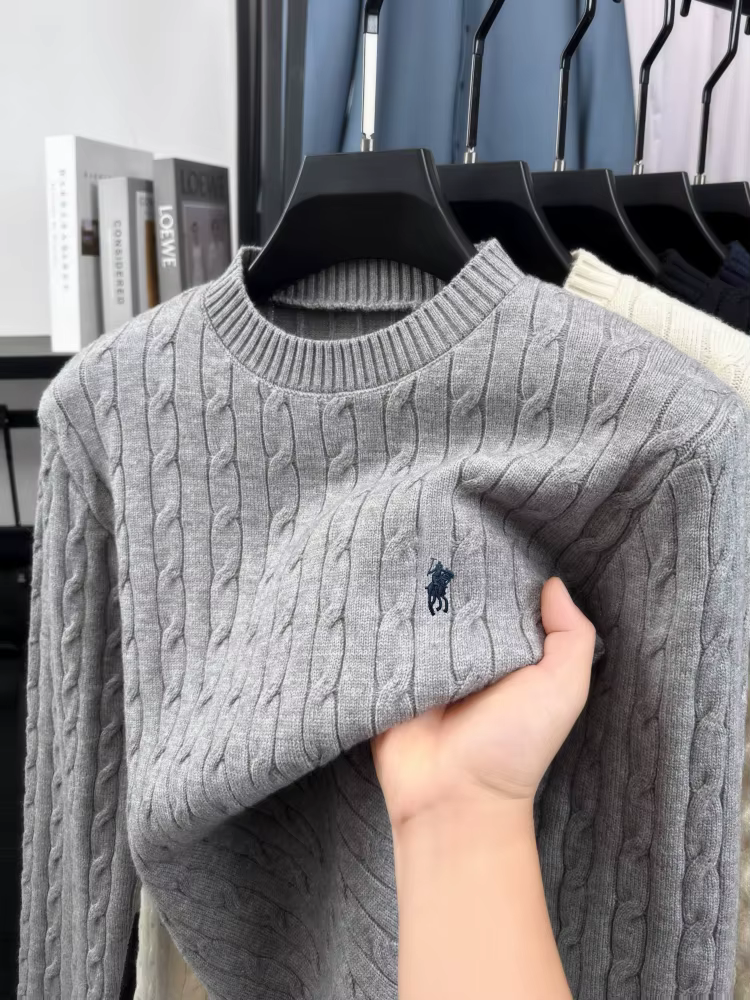 Pull à col rond de marque de créateur pour hommes automne hiver nouvelle mode jacquard classique Paul Golf broderie pull tricoté décontracté