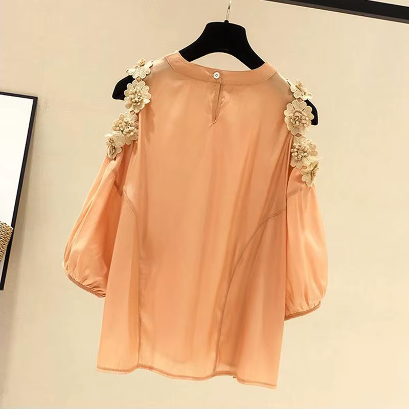 Pull à col rond à manches Leurs lan pour femmes