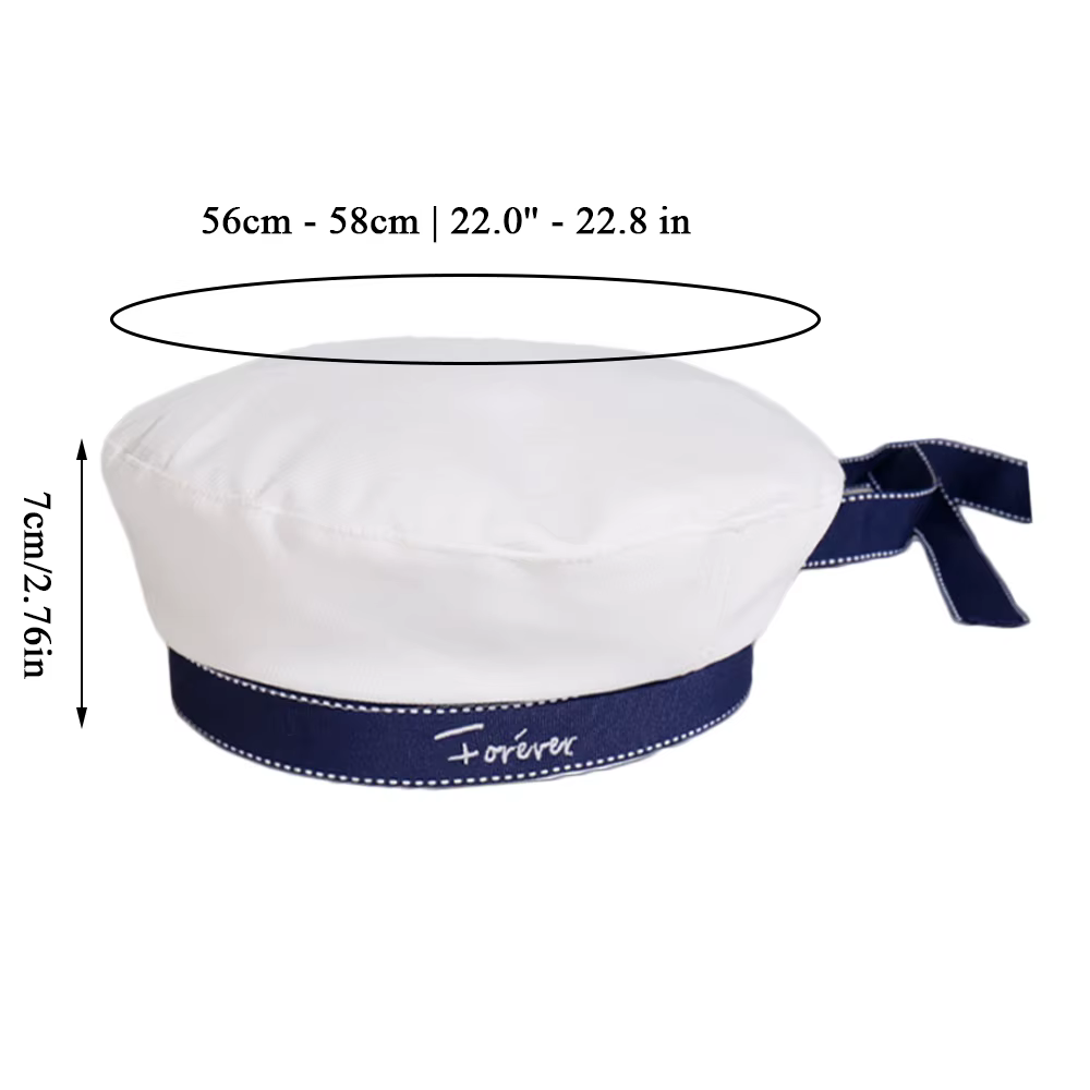 Chapeau de marin style japonais, béret mignon, léger pour l'été, noir et blanc, casquette uniforme preppy, accessoire de chapeau uniforme