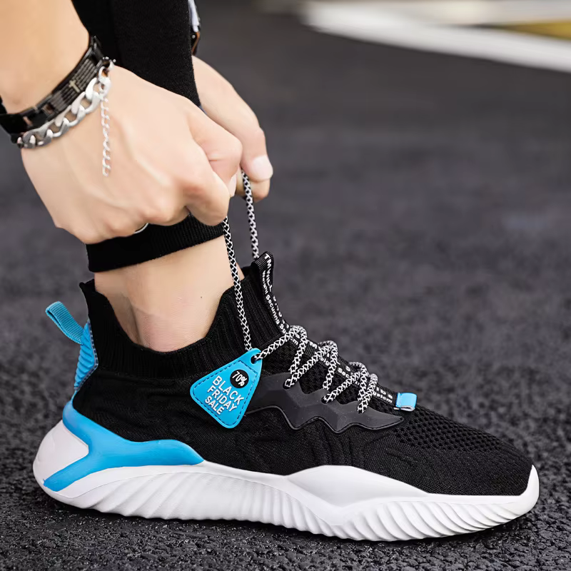 Chaussures de Course Respirantes en Maille pour Homme, Baskets d'Extérieur Décontractées, Antidérapantes, à la Mode, Nouvelle Collection