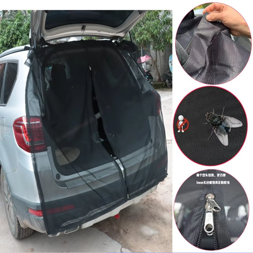 Maille de coffre magnétique respirante, résistante aux moustiques, rideaux en maille respectueux de l'environnement, moustiquaire pour hayon SUV RV été