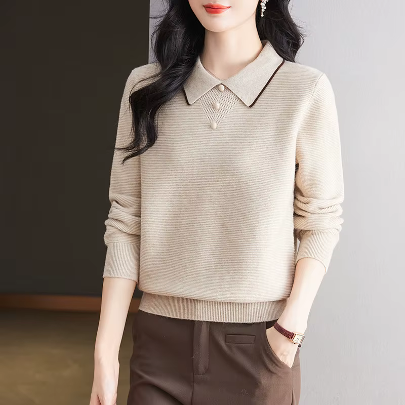 Nouveau pull élégant à col polo pour femme